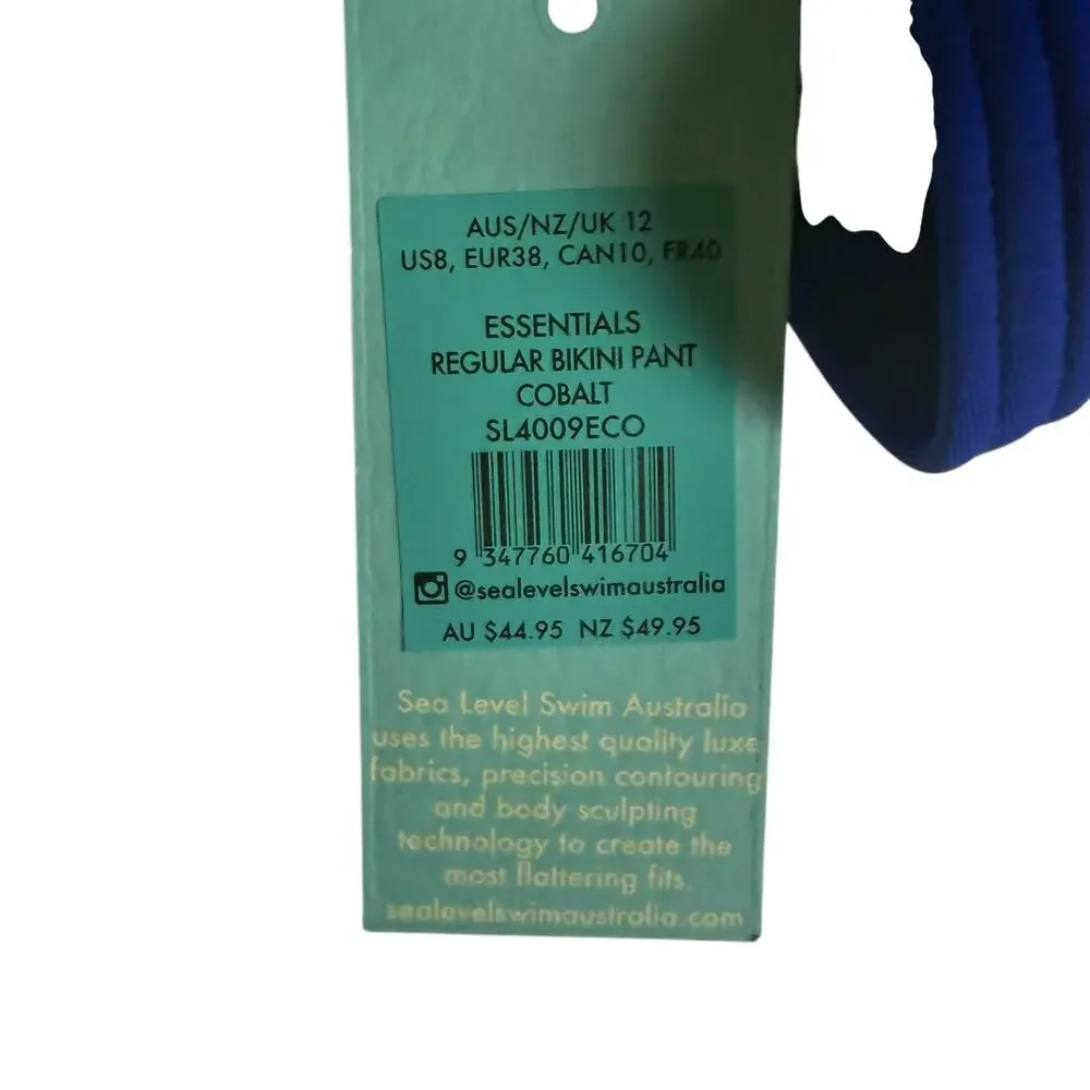 Sea Level Essentials Cobalt Blue Ruffled Hipster Two Piece Bikini Swimsuit Set 8 - Picture 11 of 13